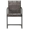 vidaXL Freischwinger 4 Stk. Grau Echtleder