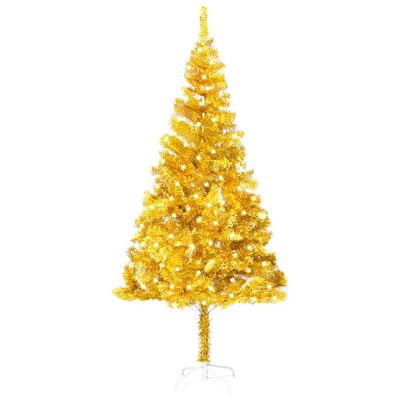vidaXL Künstlicher Weihnachtsbaum mit Beleuchtung & Ständer Gold 240cm