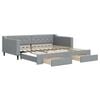 vidaXL Tagesbett Ausziehbar mit Schubladen Hellgrau 100x200 cm Stoff