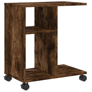 vidaXL Beistelltisch mit Rollen R&auml;uchereiche 50x30x55 cm Holzwerkstoff