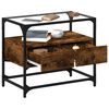 vidaXL TV-Schrank mit Glasplatte R&auml;uchereiche 60x35x51cm Holzwerkstoff