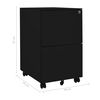 vidaXL Aktenschrank mit Rollen Schwarz 39x45x67 cm Stahl