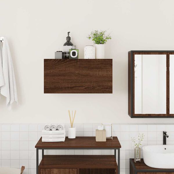 vidaXL Bad-Wandschrank Braun Eichen-Optik 60x25x30 cm Holzwerkstoff