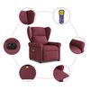 vidaXL Massagesessel Elektrisch Weinrot Stoff