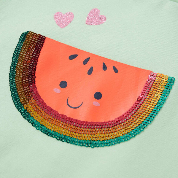 Kinder-T-Shirt mit R&uuml;schen&auml;rmeln Zartgr&uuml;n 128
