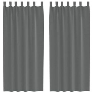 vidaXL Voile Vorh&auml;nge mit Schlaufen 2 Stk. Dunkelgrau 140x225 cm