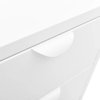 vidaXL Sideboard Weiß 75x35x70 cm Stahl und Hartglas