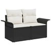 vidaXL Garten-Sofa-Set mit Kissen mit Kissen 14 pcs Schwarz und Creme