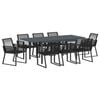 vidaXL Garten Essgruppe 9 stk. Schwarz Poly-Rattan