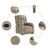 vidaXL Massagesessel mit Aufstehhilfe Elektrisch Cappuccino Kunstleder