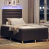 vidaXL LED Boxspringbett mit Matratze Dunkelbraun 120 x 200 cm Stoff