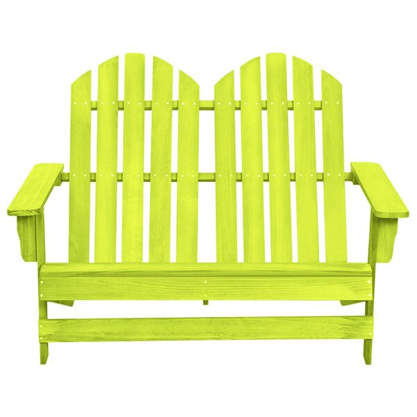 vidaXL Adirondack-Gartenbank 2-Sitzer Massivholz Tanne Gr&uuml;n