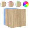 vidaXL TV-Wandschr&auml;nke mit LED-Leuchten 2 Stk. Sonoma-Eiche