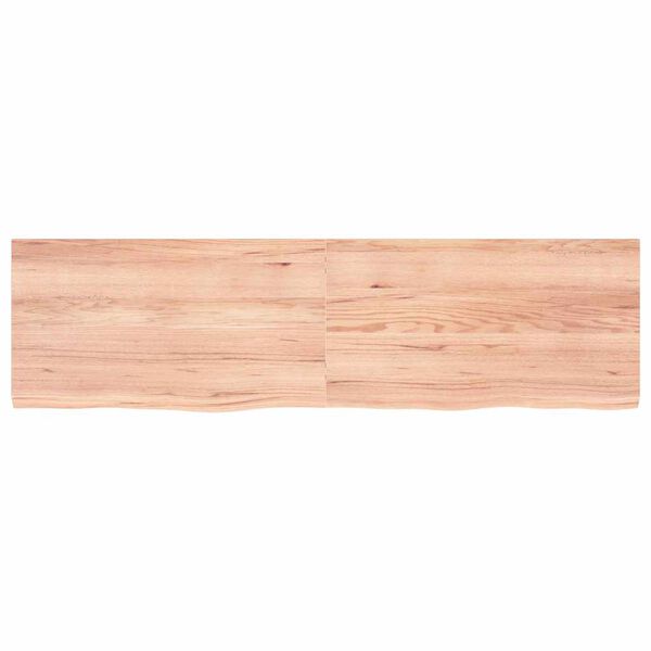 vidaXL Tischplatte Hellbraun 180x50x(2-4)cm Massivholz Eiche Behandelt