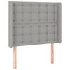 vidaXL Boxspringbett mit Matratze & LED Hellgrau 100x200 cm Stoff