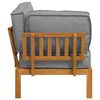 vidaXL Sofa Set mit Kissen Uni Grau 133 x 92 x 69 cm Massivholz Akazie