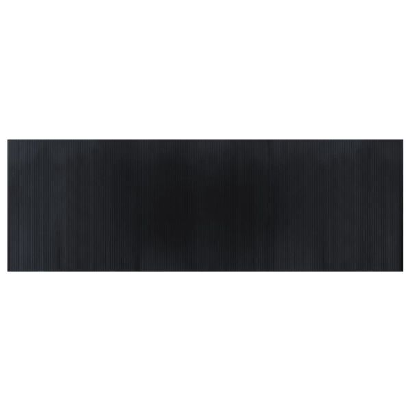 vidaXL Teppich Rechteckig Schwarz 100x300 cm Bambus