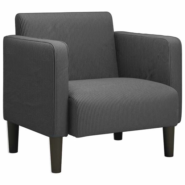 vidaXL Sessel mit Armlehnen Dunkelgrau 54 cm Cordstoff