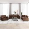 vidaXL 3-tlg. Sofagarnitur mit Kissen Braun Kunstleder