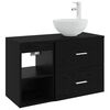 vidaXL Badezimmerm&ouml;bel-Set 2 pcs Schwarze Eiche Holzwerkstoff