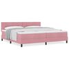 vidaXL Boxspringbett mit Matratze mit Matratze Rosa 200 x 200 cm Stoff