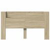 vidaXL Kopfteil-Schrank mit LED mit Regal Sonoma 180 x 16,5 x 103,5 cm
