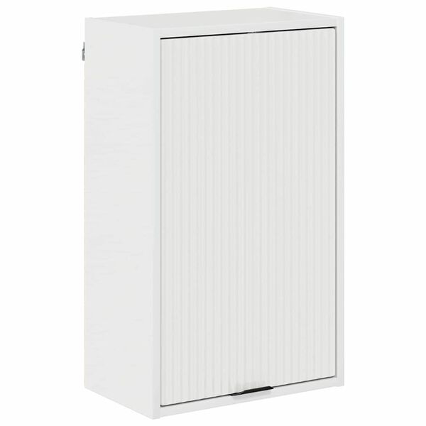 vidaXL Badezimmerschrank Wandmontiert Hochglanz Wei&szlig; 39 x 23,5 x 65 cm