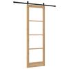 vidaXL Schiebet&uuml;r ORKDAL Nat&uuml;rlich und Schwarz 78 x 232 cm