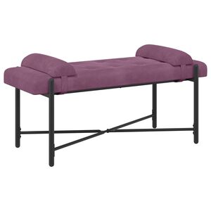 vidaXL Knopfgepolsterte Bank mit Kissen Lila 110 x 40 x 46 cm Samt