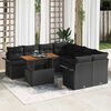 vidaXL Garten-Sofa-Set mit Speicher 9 pcs Schwarz Poly Rattan