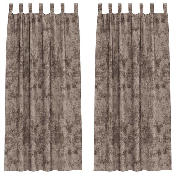vidaXL Samtvorh&auml;nge mit Vorh&auml;ngen 2 pcs Cappuccino 225 x 140 cm Samt