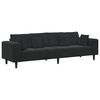 vidaXL Samt Sofa mit Kissen Schwarz 208 cm Samt