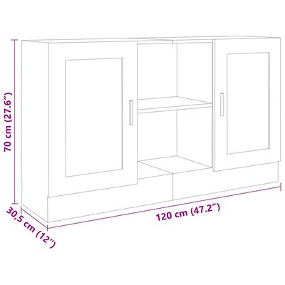 vidaXL Sideboard Schwarz 120x30,5x70 cm Holzwerkstoff