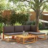 vidaXL Gartensofa ohne Armlehnen mit Kissen Holz Akazie & Seil
