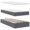 vidaXL Ottoman-Bett mit Matratzen & LEDs Dunkelgrau 100x200 cm Samt