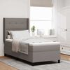 vidaXL Boxspringbett mit Matratze mit Kopfteil Taupe 90 x 190 cm Stoff