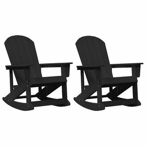 vidaXL Adirondack Schaukelstühle 2 pcs Schwarz HDPE