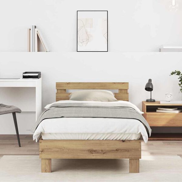 vidaXL Bettrahmen Artisan-Eiche 203 x 95 x 70 cm Holzwerkstoff