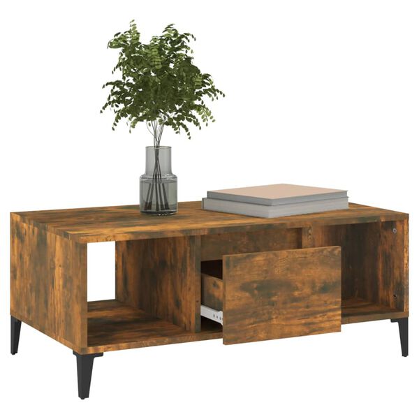 vidaXL Couchtisch R&auml;uchereiche 90x50x36,5 cm Holzwerkstoff