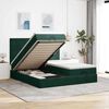 vidaXL Ottoman-Bett mit Matratzen Dunkelgr&uuml;n 200x200 cm Samt