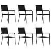 vidaXL 7-tlg. Garten-Essgruppe Poly Rattan Schwarz