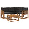 vidaXL Outdoor-Sofagarnitur 5 Stk. Nat&uuml;rlich und Schwarz