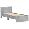 vidaXL Bettgestell mit Kopfteil und LED-Leuchten Betongrau 90x190 cm