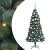 vidaXL K&uuml;nstlicher vorbeleuchteter Weihnachtsbaum mit Kugelset Gr&uuml;n