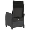 vidaXL Gartensessel Verstellbar mit Kissen Schwarz Poly Rattan