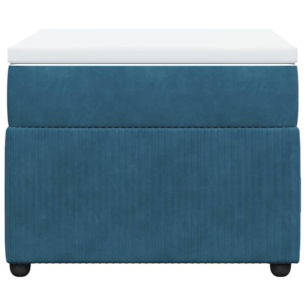 vidaXL Boxspringbett mit Matratze Dunkelblau 90x190 cm Samt