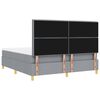 vidaXL LED Boxspringbett mit Matratze Hellgrau 180 x 200 cm Stoff