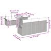vidaXL Gartensofa-set mit Kissen 7 pcs Grau Poly-Rattan