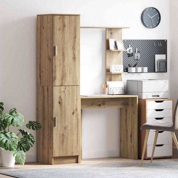 vidaXL Schreibtisch 2 pcs Artisan-Eiche