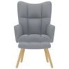 vidaXL Relaxsessel mit Hocker Hellgrau Stoff